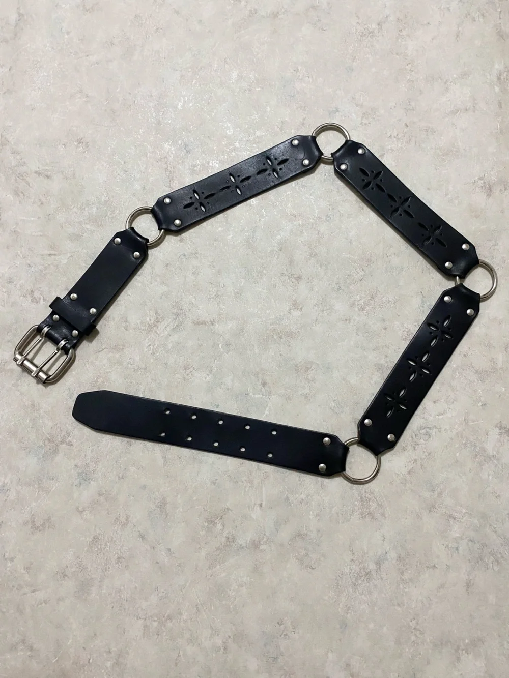 Hipwear Italian leather moto belt y2k vintage